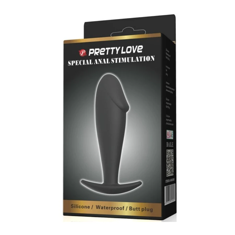 PRETTY LOVE - PLUG ANAL FORME DE PÉNIS EN SILICONE NOIR
